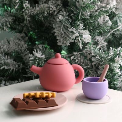 Nieuwste Kinderspeelgoed BPA gratis Food Grade 17pcs Set Silicone Cup Spoon Coast Dessert Teapot Toy Kit