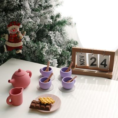 Nieuwste Kinderspeelgoed BPA gratis Food Grade 17pcs Set Silicone Cup Spoon Coast Dessert Teapot Toy Kit