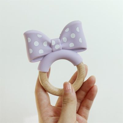 Voedselkwaliteit siliconen tandring bevriezing voor extra verlichting educatief speelgoed baby siliconen fruit teether