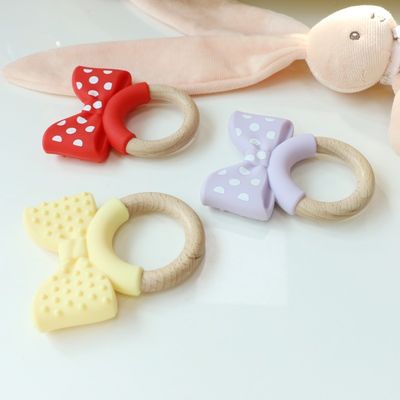 Voedselkwaliteit siliconen tandring bevriezing voor extra verlichting educatief speelgoed baby siliconen fruit teether