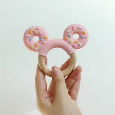 Voedselkwaliteit siliconen tandring bevriezing voor extra verlichting educatief speelgoed baby siliconen fruit teether
