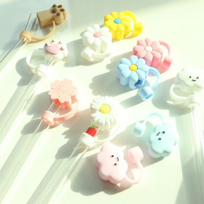 Groothandel FULL Silicone Niet-toxisch PVC Vrije BPA Vrije Silicone Straw Topper Cloud Covers Perfect voor 6-12mm Straw