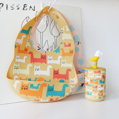 Bescherm uw baby kleding Silicone baby Bib Vlekbestendig Animal Printing Pattern Silicone Bib