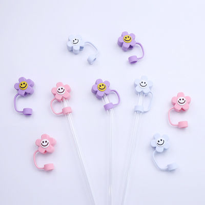 3D Flower Design Silicone Straw Cap 100% Bpa Vrije Niet Toxische Veilige Silicone Toppers Voor Cup Straw