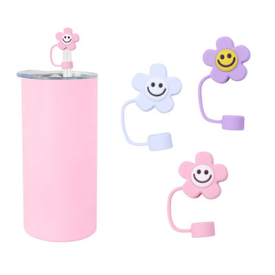 Verschillende bloemen Silicone stro stro Hoed Toppers Hoed Toppers voor Tumbler Cup