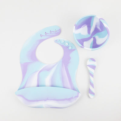 Meerdere Kleuren Silikon tafelgerei Set Plaat Voor Baby Kleuter Diner Set Kinderen Silikon Food Set