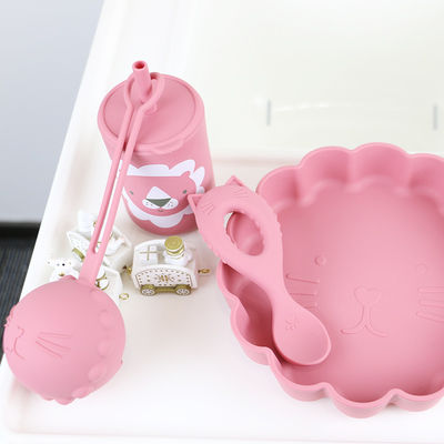 Volledig Silikon Straw Cover In 3D Design Lichtgewicht Silikon Baby tafelgerei set