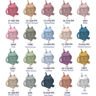 Geprinte aanpassing Silikon Sippy Drinking Cup met stro