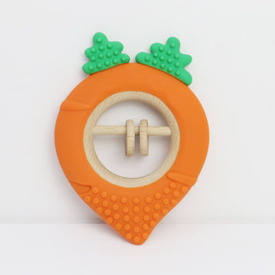 Karottenfabriek Baby Bpa Gratis Groothandel Silicone Baby Teething Toys Bpa Gratis Baby Shape Teether Perfecte maat voor kleine hand
