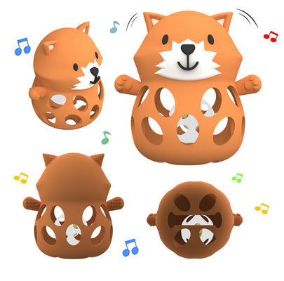 Animal Fox And Bear Medische graad verlichting voor baby's 0-6 maanden kalmeert tandpijn Silicone tandvlees voor baby's met makkelijke greep