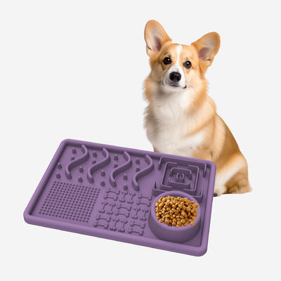 Niet-giftig op maat gemaakt siliconen hondenvoerder voor huisdieren Slow Lick Food Waterplate Bowls
