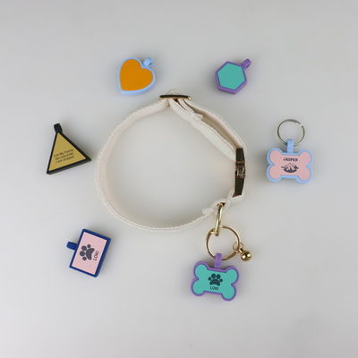BPA-vrije siliconen zwijgende hondenlabels Kleurrijke siliconen hondenhalslabels te koop unieke siliconen hondenlabels accessoires