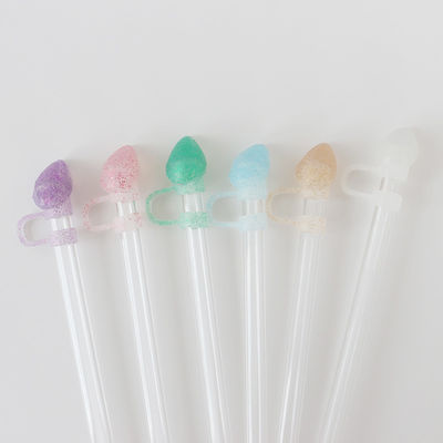 Nieuwe aankomst hart diamant glitter ontwerpen Straw Cover Topper 3D 10mm Straw Toppers Hoeden voor tumblers bekers glazen