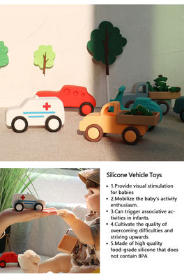 Zwakke siliconen Montessori-speelgoed voor auto's en vliegtuigen