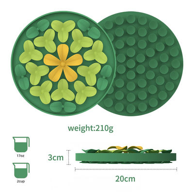 Custom siliconen huisdierenproducten Lief bloem Patroon siliconen huisdier hond voedsel voedingsmat siliconen slow feeder likken pad hond voedsel mat