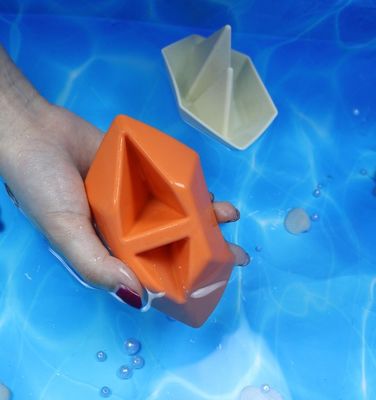 Nieuwe aankomst BPA veilig siliconen bad boot speelgoed Makkelijk schoon te maken kinderen spelen bad speelgoed educatieve siliconen bad jongens