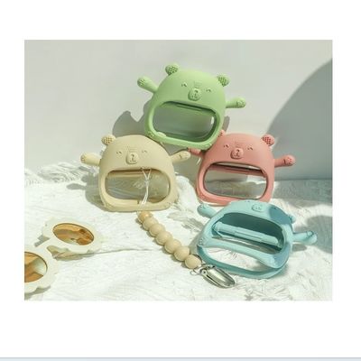PAISEN Custom Soft Teether Toy Teething Hands Newborn Bpa Free Baby Silicone Teething Mitten voor baby's