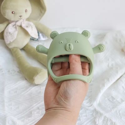 PAISEN Custom Soft Teether Toy Teething Hands Newborn Bpa Free Baby Silicone Teething Mitten voor baby's