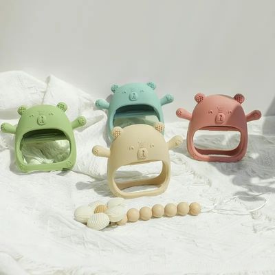 PAISEN Custom Soft Teether Toy Teething Hands Newborn Bpa Free Baby Silicone Teething Mitten voor baby's