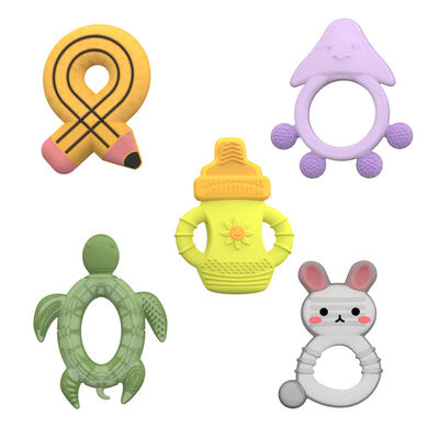 2025 Factory Bunny Cute Design Transparante Sensorische IJs Bevriezing Silicone Baby Water Gevuld Tether