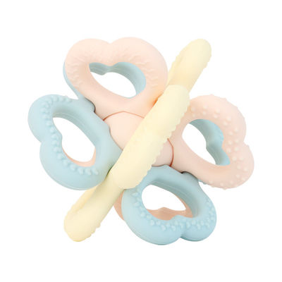 2025 Nieuwe Custom Silicone Ring Zachte 3D Kinderen Baby Rattle Toy BPA-vrij Voedingswaarde Tandtanden Speelgoed Schudend Zachte Speelgoed Tanden