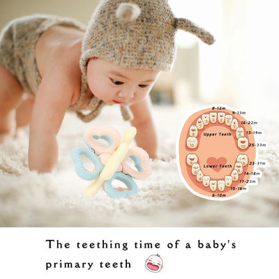 2025 Nieuwe Custom Silicone Ring Zachte 3D Kinderen Baby Rattle Toy BPA-vrij Voedingswaarde Tandtanden Speelgoed Schudend Zachte Speelgoed Tanden