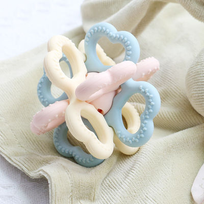 PAISEN BSCI Rattle Baby Teether Ball Toy BPA Free Silicone Soft Ball Makkelijk te houden Teether voor baby's van 6 maanden +