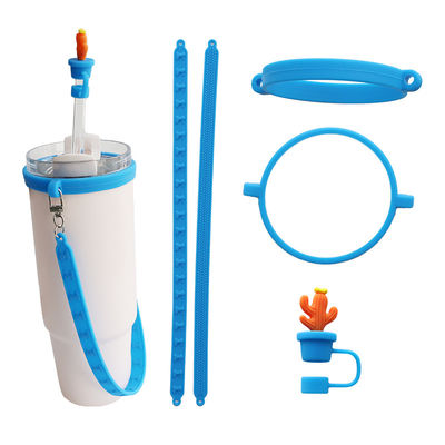 Custom Silicone Lanyard Handle Sling voor Tumbler Gepersonaliseerde Anti-Slip Sippy Cup Label Waterfles Draagband Bar Accessoires