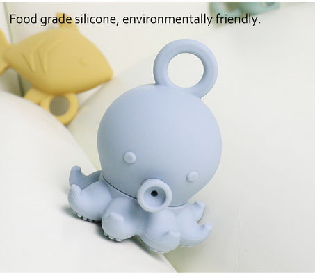 Custom populaire siliconen oceaan dier octopus vis schildpad zeehaard kinderen baby bad speelgoed cadeau set water spuit zoepig