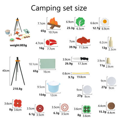 Custom Logo 19-PC Silicone Mini Chef Barbecue Rollenspel Keuken Kook Speelgoed Set Pretend Picnic Speel Keuken Speelgoed Geschenk Baby Speelgoed