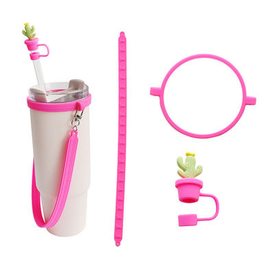 30oz 40oz Tumbler met handvat Anti-krassen Silicone Cup Sleeve en Anti-glij Waterfles Handvat Riem