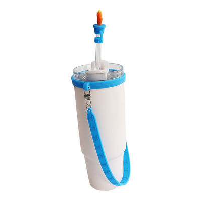 Aanpassing van siliconen flessen accessoires voor flessen mokken Tumblers Geschenk van 4 siliconen stro toppers en siliconen band