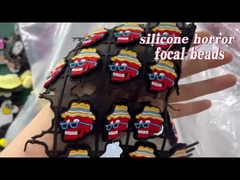 Van de schedelpompoenen van douanehalloween het Silicone Brandpuntsparel voor DIY-pennen keychains